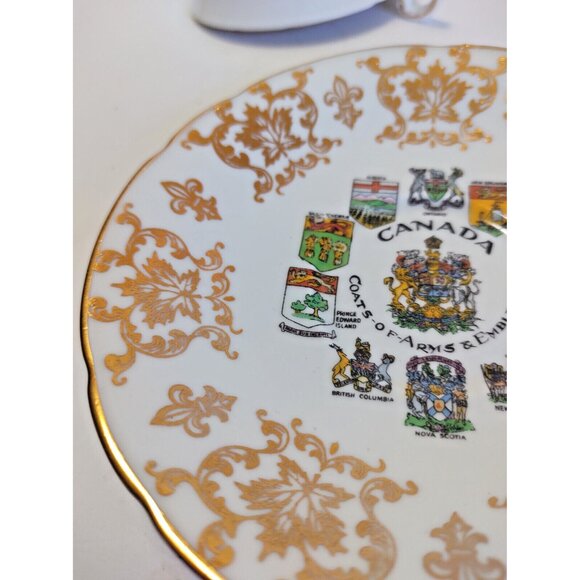 Vintage Paragon Cup & Saucer Canadian Provinces Coats of Arms 1960's  set of 2 - Picture 7 of 12